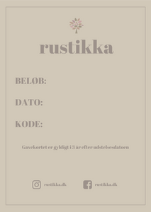 Gavekort til Rustikka (sendes med posten)