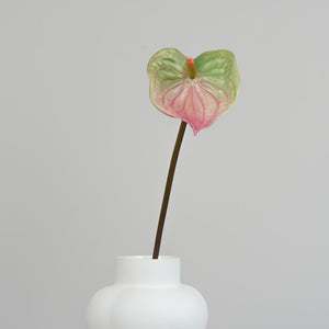 Kunstig blomst | Anthurium | Grøn/pink